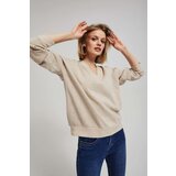 Marisse Sand V-Neck Sweatshirt | shoptok.hr