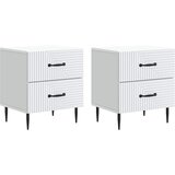  Noćni ormar 2 pcs Bijela 43 x 34,5 x 47,5 cm Konstruirano drvo | Eponuda.com