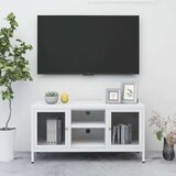 TV ormarić bijeli 105 x 35 x 52 cm od čelika i stakla Cijene
