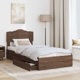 Krevet s od storage Smeđi hrast 75 x 190 cm Konstruirano drvo | shoptok.hr
