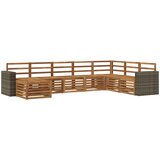  Set vanjskih sofa 8 kom. Prirodna Čvrsto drvo akacije Smeđa 314 x 195,5 x 73 cm | shoptok.hr