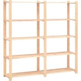 vidaXL Stojalo s policami 5-nadstropno 170x38x170 cm borovina 500 kg Cene