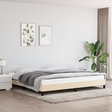 vidaXL Posteljni okvir krem 200x200 cm blago Cene