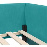 vidaXL Kotna postelja Turkizna 80 x 200 cm Samet in sodobno leseno | Shoptok.si