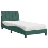  Postelja z vzmetnico temno zelena 80x200 cm žamet | Shoptok.si