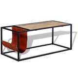  Stol za Kavu s Držačem za Časopise od Prave Kože 110x50x45 cm | Eponuda.ba
