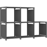 Police za izlaganje s 5 kocki od tkanine 103x30x72,5 cm sive | shoptok.hr