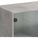 vidaXL Klubska mizica s steklenimi vrati betonsko siva 102x50x42 cm | Shoptok.si