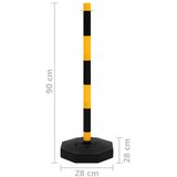  Stupići za parking – Set stupova s lancima 10 m plastični lanac - Žuta 4 - OUTLET - NEPREUZETO | shoptok.hr