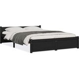  Za krevet od masivnog drva crni 135 x 190 cm 4FT6 bračni | shoptok.hr
