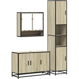 Maison Chic Kopalniški sestavi - Kopalniška garnitura 3-delna sonoma hrast inženirski les, (21787665) | Shoptok.si