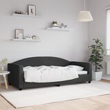  Dnevni krevet crni 90 x 190 cm od tkanine | shoptok.hr