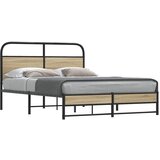 Maison Chic Posteljni okvir - Dvoposteljna postelja - Zakonska postelja brez vzmetnice 140x190 cm dim. hrast inž. les-J10685, (21759898) | Shoptok.si