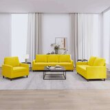  3-dijelni set sofa s jastucima žuti baršunasti Cijene