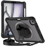 AVIZAR Ojačan ovitek za iPad Air 13" 2025 z naramnico in stojalom za video, Črna, (5000274199) | Shoptok.si