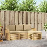  Set vanjskih sofa 4 pcs Bijela i bež 189,5 x 122,5 x 73 cm | shoptok.hr