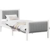  Okvir kreveta s uzglavljem Bijela i svijetlosiva 75 x 190 cm | shoptok.hr