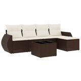 vidaXL 6-dijelni set vrtnih sofa od poliratana s jastucima smeđi | shoptok.hr