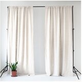 Linen Tales bijela lanena zavjesa s tunelom Night Time, 275 x 140 cm Cijene