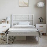  Metalni okvir za krevet s uzglavljem bijeli 100x200 cm | shoptok.hr