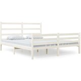  Posteljni okvir iz trdne borovine 140x190 cm bel, (20643420) | Shoptok.si