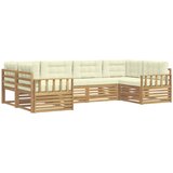 vidaXL Zunanja garnitura za sedenje z blazino 6 pcs Bela in krem, (5000281440) | Shoptok.si