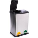 Msv Željezna kanta za smeće 2x20 l za odvojeni otpad/s pedalom u mat srebrnoj boji Tri Selectif – | shoptok.hr