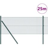 vidaXL Varjena žična ograja s 13 stebri zelena 0.4x25 m jeklo Cene