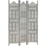 Sobna pregrada s 3 panela siva 120 x 165 cm masivno drvo manga | shoptok.hr