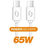 ALIGATOR DATKP55 - USB kabl USB-C / USB-C 65W Power Delivery 0,5m bela | Eponuda.com