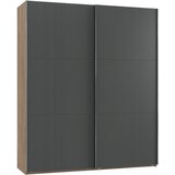 MID.YOU omara z drsnimi vrati, barve grafita, barve hrasta | Shoptok.si