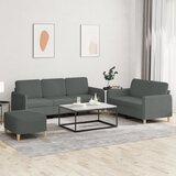  3-dijelni set sofa s jastucima tamnosivi od tkanine Cijene