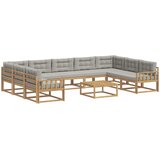  Set vanjskih sofa 10 kom. Bijela i svjetlosiva | shoptok.hr