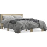 Furnova Posteljni okvir sonoma hrast 135x190 cm inž. les in kovina, (21941154) | Shoptok.si