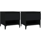 The Living Store Stranska mizica 2 kosa črna 50x46x50 cm inženirski les - Stranska Mizica, (21421266) | Shoptok.si