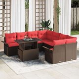  Vrtna sedežna garnitura z blazino 9 pcs Rjava Poly ratan, (5000144662) | Shoptok.si