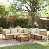  6-dijelna set vrtnih sofa s jastucima masivno bagremovo drvo Smeđa | shoptok.hr