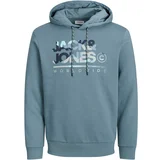 Jack & Jones Majica 'JJLUKE' mornarska / golobje modra / siva