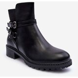 Kesi Leather Women's Shoes with Straps Black Minks Cene