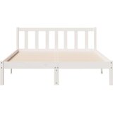 vidaXL Daljši posteljni okvir brez vzmetnice bel 140x210 cm borovina | Shoptok.si