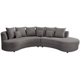 Livetastic Wohnlandschaft inkl. Hocker, rebrasti žamet siva | Shoptok.si