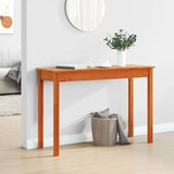 vidaXL Konzolna mizica voščeno rjava 110x40x75 cm trdna borovina | Shoptok.si