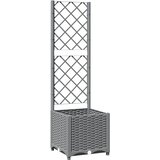  Vrtna sadilica s rešetkom svjetlosiva 40 x 40 x 136 cm PP | Eponuda.ba