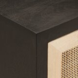  Noćni ormarić crni 40x30x50 cm od masivnog drva manga i željeza | shoptok.hr