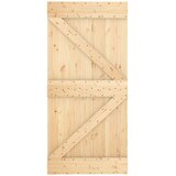  Klizna vrata 100 x 210 cm Masivna borovina Prirodna i bijela | shoptok.hr
