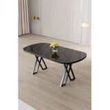 Hanah home trpezarijski sto Arvon, 168 × 90 cm, ploča u dekoru crnog mermera, crne noge | Eponuda.com