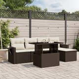 Maison Chic Seti vrtnega pohištva - Vrtna garnitura - Vrtni pohištvo set 6-delna z blazinami rjav poli ratan, (21804723) | Shoptok.si