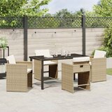  Vrtni set za objed 5 kom. Bež poliratan | shoptok.hr