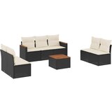  8-dijelni set vrtnih sofa od poliratana s jastucima crni | shoptok.hr