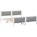  Krevetna konstrukcija Svijetlo siva 200 x 200 cm tkanina Bijela | Shoptok.si